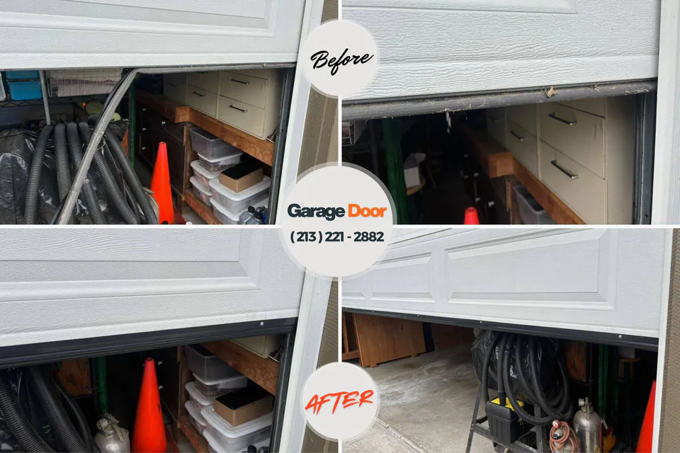 Before and after: garage door repair Charles County